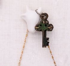 White Handmade Cow Face Ceramic Wall Hook