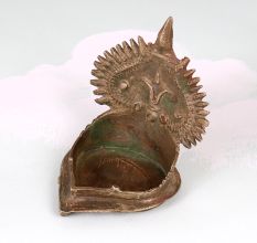 Vintage Handcrafted Gajlaxmi Oil Lamp Made of Finest Brass
