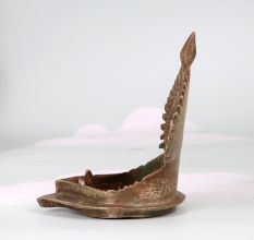 Vintage Handcrafted Gajlaxmi Oil Lamp Made of Finest Brass