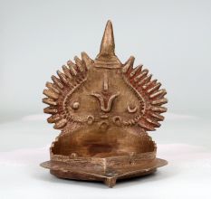 Handmade High-Quality Brass Gaja Lakshmi Oil Lamp for Rituals
