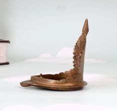 Handmade High-Quality Brass Gaja Lakshmi Oil Lamp for Rituals