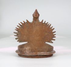 Vintage Finish Handcrafted Brass Gaja Lakshmi Oil Lamp for Decor