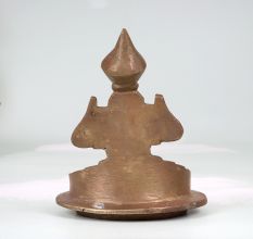 Vintage Handmade Brass Gajlaxmi Oil Lamp for Hindu Rituals