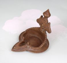 Traditional Holy Brass Gaja Laxmi Oil Lamp Prayer Room