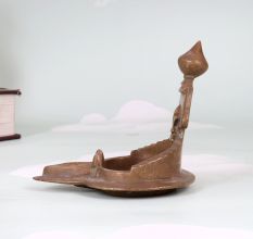 Traditional Holy Brass Gaja Laxmi Oil Lamp Prayer Room