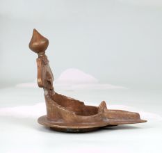 Traditional Holy Brass Gaja Laxmi Oil Lamp Prayer Room
