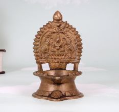 High-Quality Brass Gaja Lakshmi Oil Lamp for Home Decoration