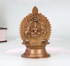 High-Quality Brass Gaja Lakshmi Oil Lamp for Home Decoration