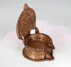 High-Quality Brass Gaja Lakshmi Oil Lamp for Home Decoration