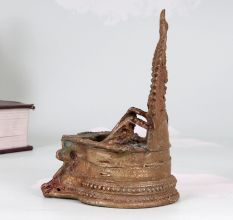 South Indian Traditional Brass Gaja Lakshmi Oil Lamp for Rituals