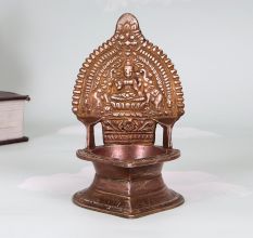 Indian Traditional Finest Brass Gaja Laxmi Oil Lamp for Decor