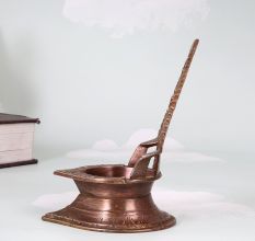 Indian Traditional Finest Brass Gaja Laxmi Oil Lamp for Decor