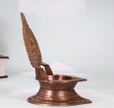 Indian Traditional Finest Brass Gaja Laxmi Oil Lamp for Decor