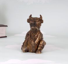 Handcrafted High-Quality Brass Nandi Statue for Prayer Room