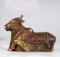Handcrafted High-Quality Brass Nandi Statue for Prayer Room
