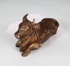 Handcrafted High-Quality Brass Nandi Statue for Prayer Room