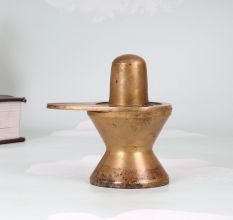 Plain Brown Finest Brass Shivling Statue for Prayer Room