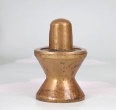 Plain Brown Finest Brass Shivling Statue for Prayer Room