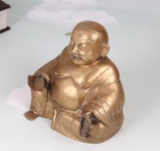 Vintage Chinese Art Brass Laughing Buddha Statue for Decoration