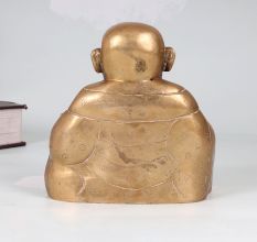 Vintage Chinese Art Brass Laughing Buddha Statue for Decoration