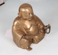 Vintage Chinese Art Brass Laughing Buddha Statue for Decoration