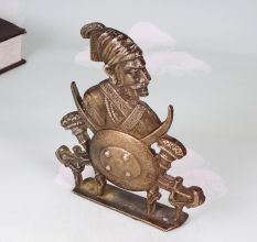 Handmade Brown Brass Chhatrapati Shivaji Maharaj Plate for Decor