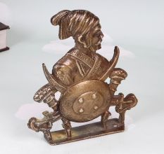 Handmade Brown Brass Chhatrapati Shivaji Maharaj Plate for Decor