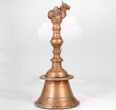 Vintage Handmade Brass Nandi Temple Bell for Prayer Room