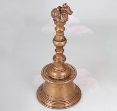 Vintage Handmade Brass Nandi Temple Bell for Prayer Room