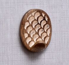 Wooden Brown White No Damage Wall Adhesive Hooks-3 Pieces