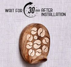 Wooden Brown White No Damage Wall Adhesive Hooks-Pack of 6