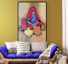 Modern Art Style Canvas Painting by Artist Ashok Jadav 126 x 86 cm