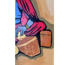 Modern Art Style Canvas Painting by Artist Ashok Jadav 126 x 86 cm