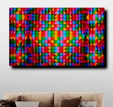 Fusion Space Acrylic Canvas Painting by Artist Samba Prasad 18 x 30 inch