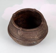 Vintage Brass Rice Measuring Bowl from Odisha for Decoration