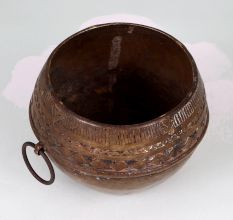 Handcrafted Traditional Brass Rice Measurement Bowl in Odisha Art