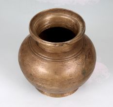 Handmade South Indian Brass Holy Water Pot with Carving