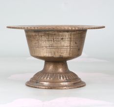 Handmade Vintage Brass Kumkum Bowl in Tribal Art from Odisha