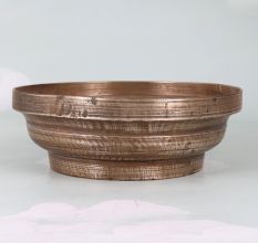 Holy Handmade Brass Bowl for God Bathtub in Brown Finish