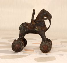 Vintage Finish Brass Horse with Rider for Home Decoration