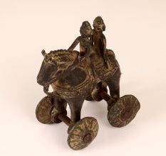 Handcrafted Finest Brass Horse with Rider in Vintage Finish