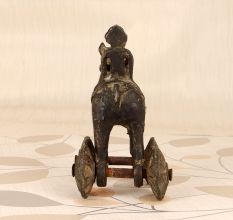 Handcrafted Finest Brass Horse with Rider in Vintage Finish