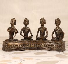 Handcrafted Vintage Brass Tribal Art Statue for Home Decoration