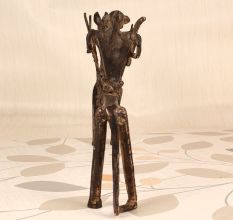 Handmade Vintage Brass Long Horse with Four Warriors Statue