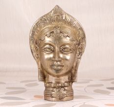 Indian Finest Brass Goddess Parvati Head Statue for Decoration