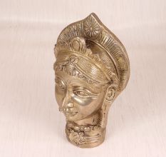 Indian Finest Brass Goddess Parvati Head Statue for Decoration