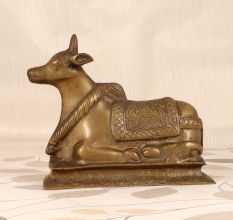 Himalayan Art Brass Lord Nandi Statue for Prayer Room
