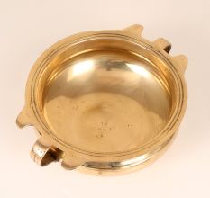 Shiny Golden Brass Handmade Urli in South Indian Art