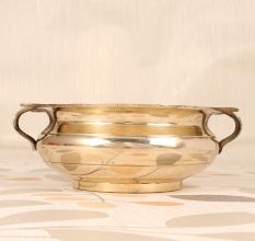 Shiny Golden Brass Handmade Urli in South Indian Art