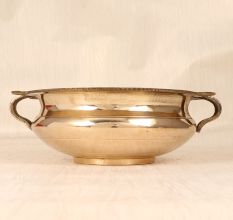 Handmade Traditional Golden Finish Brass Urli for Indoor Decor